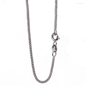 Kedjor Justneo Solid 925 Sterling Silver Popcorn Chain Necklace Basic för pendantschains