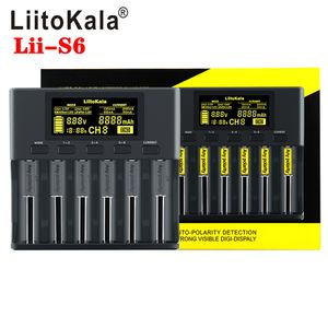 Liitokala Lii-S6 Зарядное устройство для батареи 6-слота Обнаружение автоматической полярности для 3,2 В 3.7 В 18650 26650 21700 18500 AA AAA Батареи