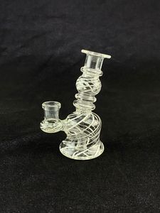 Wasserpfeifen Die neuesten White Stripe-Bongs, Mini-Glasbohrinselfänger mit Wasserfilter und Perkolator-Design, 14-mm-Glaskopf