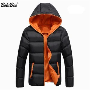 BOLUBAO 겨울 남자 파카 코트 남자 캐주얼 패션 파파 남성 간단한 단색 후드 파카 재킷 의류 2011919