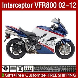 Honda Interceptor VFR800 VFR 800 RR CC 800RR VFR800RR 02 03 04 05 06 07 Vücut 129No.84 800cc White Blue 2002 2008 2009 2010 2012 VFR-800 02-12 Karoser