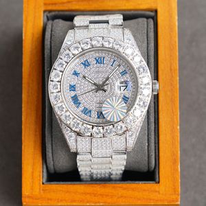 Diamond Watch 42mm Mens Otomatik Mekanik Elmaslar Çerçeve Saatleri Safir Su Geçirmez Kollwatch Moda Kol saatleri Montre De Luxe
