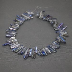 Colares pendentes de cura azul Cristal quartzo bead gradiente perfurado ponto liso rock moda feminina jóias finas colar-kindgemspendan