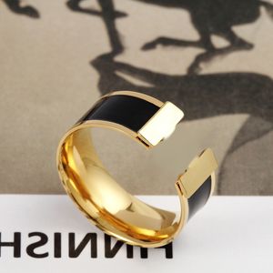 Gold White Ring Womens Stainless Steel White Black Red Yellow Blue Grey Fashion Couple Ring Gift for Woman Accessories Wholesale