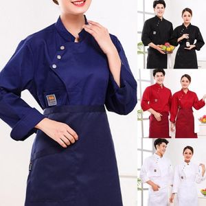 T-shirt da uomo Uomo Chef Top Tinta unita Colletto alla coreana Uniforme Catering Camicia facile da lavare Abbigliamento da cucina