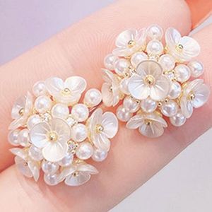 Clip-on & Screw Back Japanese-style Flower Cluster Elegant Earrings Temperament Exquisite Glamour Romantic For Feminia Bijoux Jewelry GiftCl