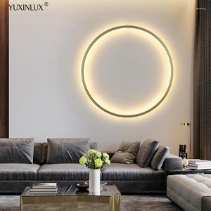 Lâmpada de parede lâmpadas de círculo de anel simples leds led sala de estar decoração quarto de cabeceira corredor lunar iluminação interna lixeira