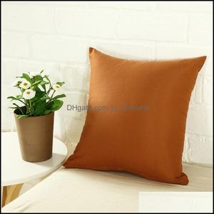 Pillow Case Bedding Supplies Home Textiles Garden Ll Pure Color Polyester White Pillows Cushion Er Decor Blank C Dh4Gd