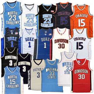Ship From US Michael MJ #23 Basketball Jersey North Carolina TAR HEELS Kyrie Irving Indiana State Allen Iverson Stephen Curry Carmelo Anthony Carter Bird Sewn Jerseys on Sale