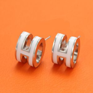 Branco h brincos de ouro feminino orrous meninas orelha studs conjunto designer jóias brinco dia dos namorados presente noivado para noiva