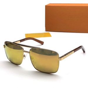 Pilot Güneş Gözlüğü Altın toptan satış-Klasik Altın Tutum Güneş Gözlüğü Kare Pilot Güneş Gözlüğü Sonnenbrille Erkek Lüks Tasarımcı Sunglass Gözlük Shades Yeni Moda Plaj Gözlüğü Gözlük Kutuları M
