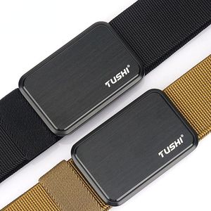 Belts Aluminum Alloy Patch Magnetic Buckle Elastic Nylon Belt Tooling Outdoor Quick Release