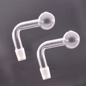 Più economico 10mm 14mm 18mm Maschio Femmina Bruciatore di olio di vetro Tubi Ciotola piegata per Rig Water Bubbler Bong Adattatore Tabacco per fumare 45 90 gradi