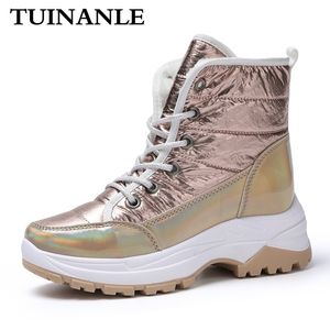 Tuinanle New Winter Ankle Boots 여성을위한 따뜻한 스노우 부츠 숙녀 Laceup 편안한 방수 Botas Mujer Y200915 Gai