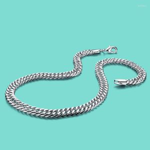 Kedjor Mäns 925 Sterling Silver Necklace-klassisk original 10mm Whip Chain Necklace-Hip Hop Rock Jewelry Fashion AccessoriesChains Godl2