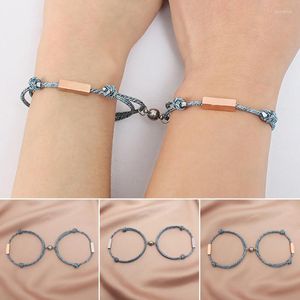 Link Chain 1 Par Magnetic Par Armband Round Ball Shape Opposites Attrahing Hair Band Wrist Jewelry Gift for Lover AIC88 Kent22