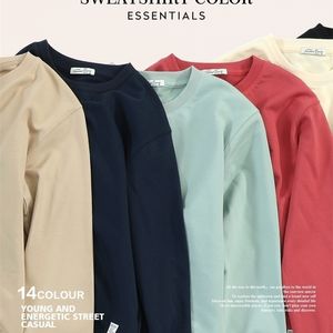 Spring Hoodies Män Casual Minimalistisk Sweatshirt O-Neck Broderi Plus Storlek Basic Pullover Si980547 220402