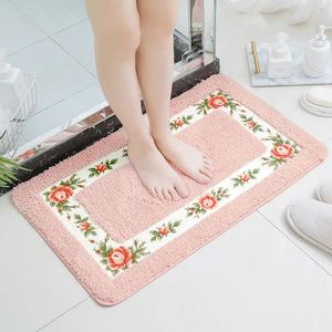 Carpets Irregularly Shaped Carpet Pink Heart Mat Bedside Oval Non-Slip Absorbable Quick-Drying Washable Semicircle Rugs Printed FootCarpets