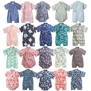 Rompers 0-24M Kimono Baby Clothes Japanese Style Kids Girls Boy Romper Retro Bathrobe Uniform Infants Pajamas Floral CostumeRompers