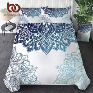 Beddingoutlet Mandala sängkläder set Twin Bohemian duvet täcker etniska blommor sängkläder blommor kalejdoskop säng set dropship 210706