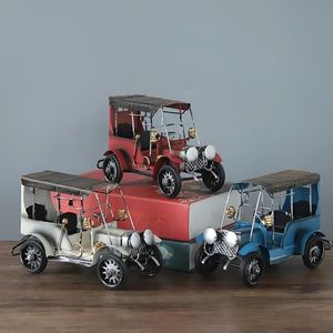 Decorative Objects & Figurines Metal Classic Car Model Figurine Antique Iron Vintage Retro Nostalgic Home Collectible Vehicle Toys Desktop D