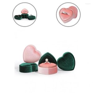 Jewelry Pouches Bags Practical Stylish Space-saving Wrinkle-free Ring Holder Corduroy Pendant Heart Shape For Commercial Use Rita22