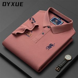 High End Marca de Moda Designer de Algodão Camisa Polo Preto Homens Coreano Casual Manga Curta Lapela Golf Tops Roupas 220504