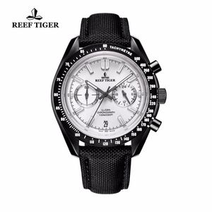 2020 New Reef Tiger/RT Mens Designer Sport Watch с датой черной стальной белый циферблат Luminous Hronograph Watch RGA3033 T200409