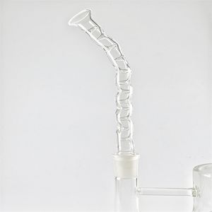 16mm diameter tube 18.8mm male connector glass hookah nozzle arc adapter with concave hole water gun pipe