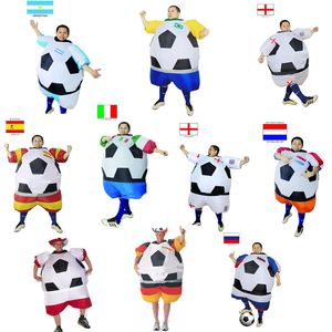 Mascot boneca traje italiano foot esfera inflável trajes italy futebol bola traje argentina frança frança holandês futebol traje de halloween fo