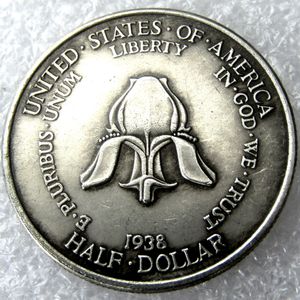 EUA 1938 New Rochelle Half Dollar Dollar prateado Craft Copin Coin Metal Dies Manufacturing Factory Factury Preço