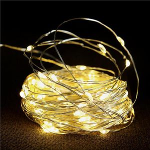 Party Decoration 20m Waterproof Copper Wire Fairy USB LED String Lights Silver Light Garland Home Christmas Wedding DecorParty