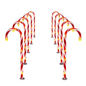 Рождественская конфетка Тростника по трости с огнями рождественские годичные светильники на открытом воздухе садовые дома световые светильники 201027