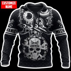 Plstar kosmos 3dprinted est mekaniskt jobb anpassat namn unikt hrajuku streetwear unisex roliga casual hoodies zip tröja 15 220713