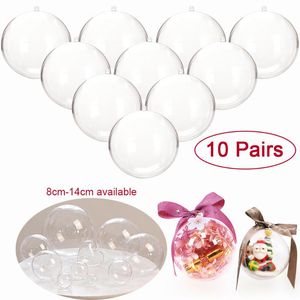 Украшение вечеринки 20 шт./10pairs Craft Transparent Balls Home Свадьба день рождения счастливого рождества подарки на висячих орнамента DIY Boxparty