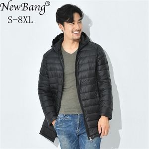 Bang 7XL 8XL Winter Long Duck Down Jacket Men Feather Parka Man Ultra Light Down Jacket Men Lightweight Warm Puffer Jackets 201210