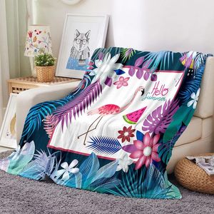 Blankets Fanaijia Flamingo Flannel Warm Blanket Throw For Sofa Faux Fur Custom Beds Home DecorBlankets
