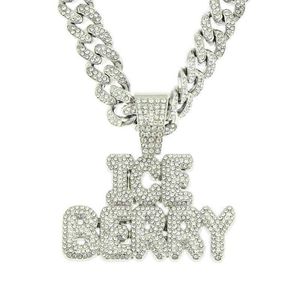 Pendant Necklaces Hiphop Hip Hop Mosaic Diamond Letter Wide Cuban Chain Men Domineering Necklace 220527