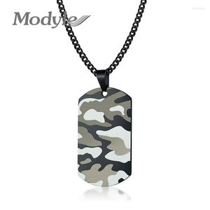 Colliers pendants Modyle Camouflage de camouflage Collier pour hommes pour hommes Soldat en acier inoxydable Armée collier masculin bijouxant SIDN22