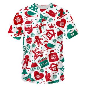 Maglietta da uomo santa clausola maglietta casual maglietta casual stampa 3d thirts di regalo di Natale per la festa di Natale Testa natale