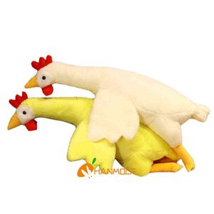 Chick Plush Toy Toy Amarelo Frango Amarelo -White deitado Little Animals Doll Domice Companion Kids Presente Drop Shipping J220704