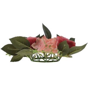 Wholesale ring centerpieces for sale - Group buy Decorative Flowers Wreaths Wreath Candle Ring Floral Artificial Flower Rings Rose For Greenery Wedding Holder Centerpiece Simulation Wreat