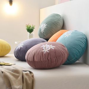 Almofada/travesseiro decorativo nórdico simples almofada redonda ins estilo de cor sólida cor de veludo chique de cor margarida