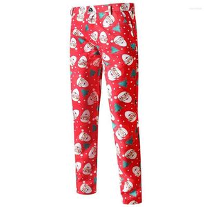 Men's Pants Tech Mens Casual Fashion Printed Suit Men's Zipper Christmas Button PantsMen's Naom22