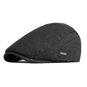 Sonbahar Kış Balık Kambonu Ördek Ağız Şapkası Düz ​​Pik Beret Şapka Erkek Kadın Retro Gazete Satıcı Ivy Cap Ressam Gatsby Binicilik Cabbie Cap J220722