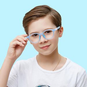 ingrosso Lenti Anti Riflettenti-Occhiali da sole Adolescenti vetri anti blu lenti a luce ragazzi telaio rimovibile a gradi Bambini Eyewear riflettente con porta d orecchioungla