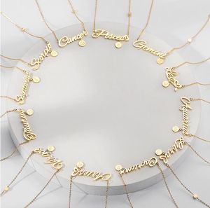 Icke -plåt guldsmycken 12 konstellation pendent halsband rostfritt stål stjärntecken zirkon charm bokstav halsband 652