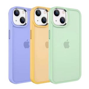 Botão de metal galvanoplado TPU PC Choqueproof À Prova de Telefone para iPhone 13 12 11 Pro Max Pele Protetora Capa Capa