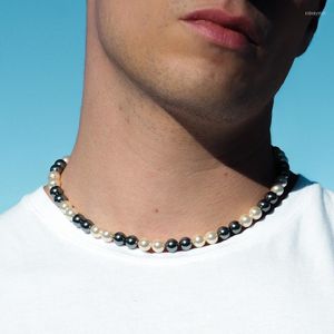 Chokers Fashion Imitation Pearls Bead Necklace Men Simple Handmade Round Hematite Beaded For Trendy Jewelry GiftChokers Sidn22