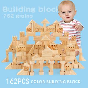 162 st/set montessori kits utbildning träkorn stapla byggstenar dagis barn tidig barndom föräldraskap barn leksaker